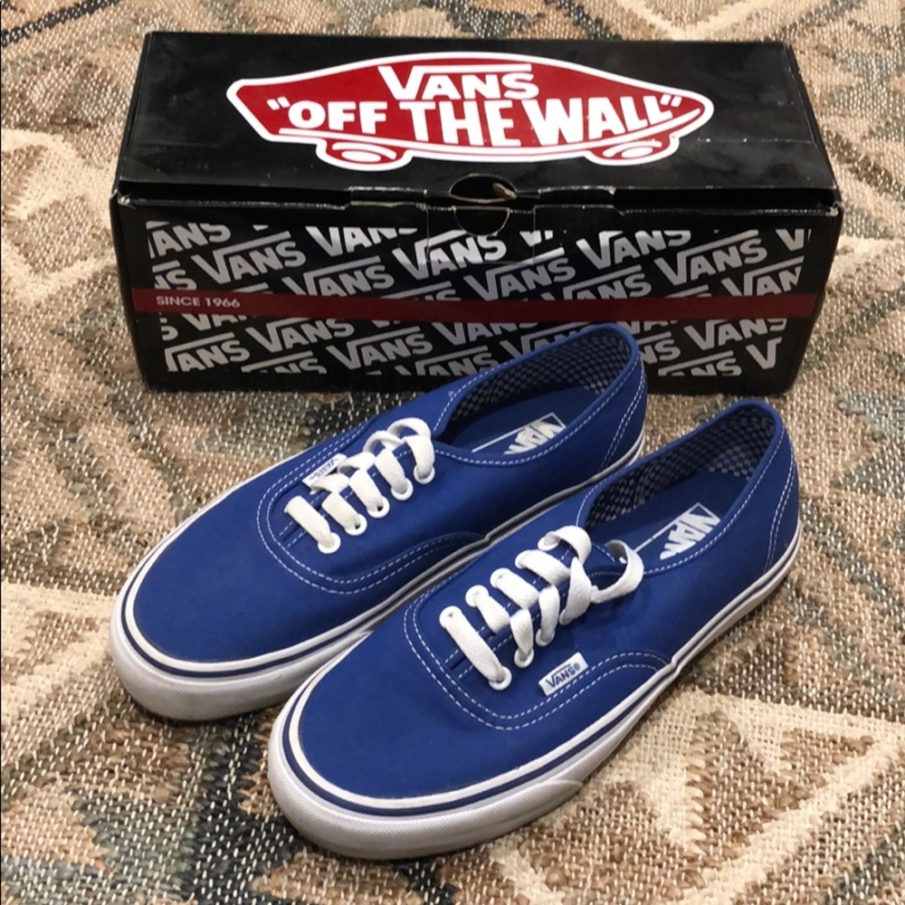 Vans Royal Blue/True White MiniCheck lining Size 8